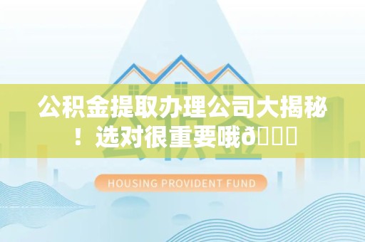 萧县公积金提取办理公司大揭秘！选对很重要哦😎